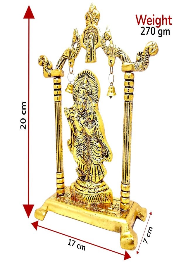 KridayKraft Metal Radha Krishna Statue Gold Plated Decor Your Home,Office & Radha Krishna Murti Idol Showpiece Figurines,Religious Krishna Idol Gift Article... - Image 2